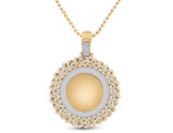 3.20 Carat (ctw G-H, I2) Diamond Medallion Circle Pendant Necklace in 14K Yellow Gold with Chain